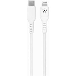 Ewent USB-C Lightning-kabel [Apple MFi], iPhone USB-C kabel met PD 20W 3A snellading, USB-C Lighting compatibel met iPhone 13/13 Pro/13 mini/12/12 PRO/11/XR/X/8Plus, iPad Pro, wit