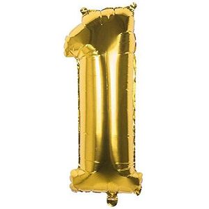 Boland - Folieballon aantal, maat 86 cm, goud, cijferballon, aantal, ballon, ballon, verjaardag, jubileum, kinderverjaardag, decoratie, cadeau