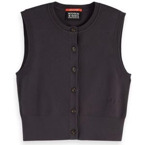 Scotch & Soda Compacte gebreide Spencer-trui voor dames, Houtskool een U078, XL