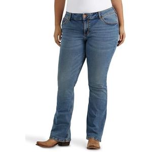 Wrangler Plus Mae Retro Jeans Midi Taille Stretch Enkellaarzen Dames, Medium Blauw, 26W x 32L