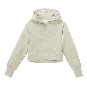 TOM TAILOR Basic sweatjack met capuchon voor meisjes, 15398-Light Stone Grey Melange, 140 cm