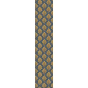 Ambiance Sticker Vliesbehang, voorgelijmd, rolbehang, blauw, grijs, bladeren, chic, decoratief, 1 rol, H300 x 60 cm
