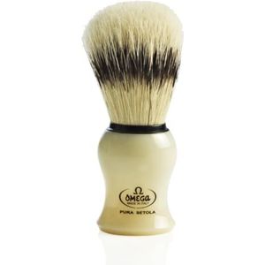 Omega - Scheerborstel - Ivoor - Varkenshaar - Met Stand