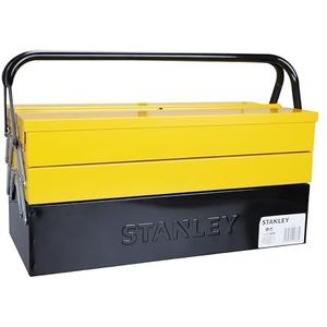 Stanley CantiLever 1-94-738 Gereedschapskoffer, 47,70 x 25,70 x 22,10 cm, met klembescherming voor gereedschappen en accessoires, box met volledig toegankelijke vakken, stevige koffer met boorgat