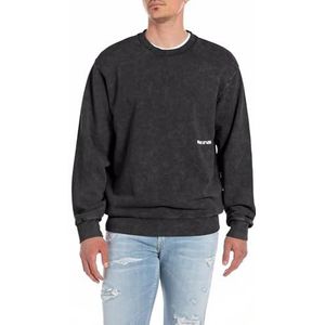 Replay Heren Sweatshirt Relaxed Fit, 998 Nearly Black, L