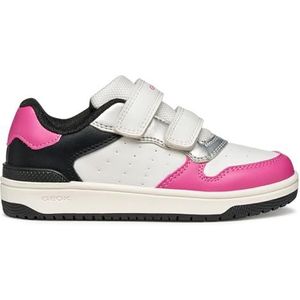 Geox - Washiba B - Sneakers - Wit en Cyclaam - Lichte en Ademende Kinderschoenen