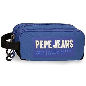 Pepe Jeans Darren Pennenetui, drievoudig, blauw, 22 x 10 x 9 cm, polyester, Rosa Roja, Drievoudige etui