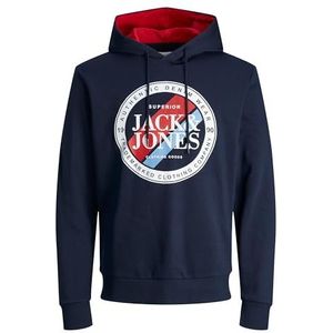 JACK & JONES Jjloof Sweat Sweatshirt met capuchon voor heren, Blazer Navy, S