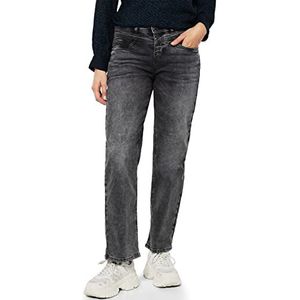 Street One Straight Jeansbroek voor dames, Heavy Black Denim Wash, 28W x 30L