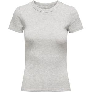 Onleasy S/S O-Neck Top Box JRS, lichtgrijs gem., XS