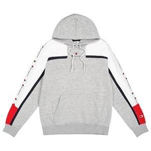 Champion Legacy Retro Sport (220331) - Soft Compact Polyfleece Sweatshirt met capuchon, Grijs Melange/Wit (NOXM/Wht/NNY), XS Heren FW24, grijs gemêleerd/wit (Noxm/Wht/Nny), XS
