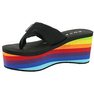 Rocket Dog Vrouwen Crush Rainbow Sandalen met hak, Regenboog Zwart, 37 EU