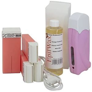 EpilWax Complete Solo Rose Wax ontharingsset - met 4 grote roll-on wegwerpwas - voor benen, oksels en lichaam