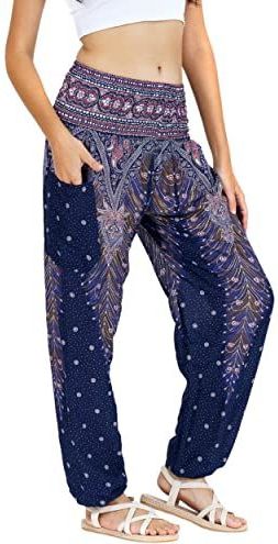 LOFBAZ - Harembroek - Donkerblauw - Dames - Yoga Boho Hippie Kleding