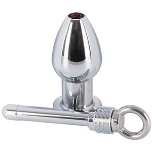 You2Toys Anale plug deluxe aluminium - open anale plug voor mannen en vrouwen, butt plug voor vloeistoffen, erotische stimulatie, zilver