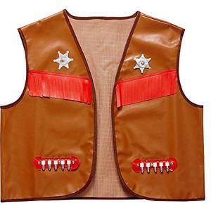 Widmann 84952 – Vest voor cowboykostuum, volwassen man, carnaval, Far West, themafeesten, maat XL, kleur bruin