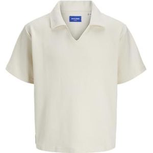 JACK & JONES Joralmeria Texture Polo Ss voor heren, antiek wit., M