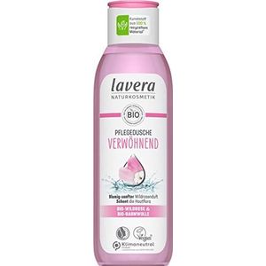 lavera Verwennende verzorgende douchegel - biologisch wilde roos en biologisch katoen - natuurlijke cosmetica - veganistisch - pH-huidneutraal - reinigt bijzonder zacht - 1 x 250 ml,doorzichtig