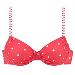 S.Oliver Voorgevormde Beugel Bikinitop met Stippen Rood/Wit