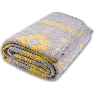 ACUSHLA Merinowollen deken - warm, dik, wasbaar, grote plaid - 87 x 63, geweldig voor bedbank, buiten kamperen, alle seizoenen, Myers lichtgrijs