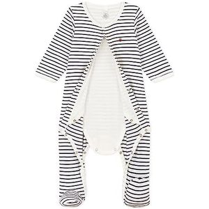 Petit Bateau Bodjama Mar/SM3M Unisex baby, wit marshmallow/smoking blue, 12 Maanden