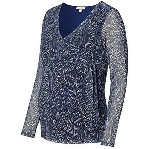 ESPRIT Maternity Dames Nursing Lange Mouwen Allover Print T-shirt, donkerblauw - 405, XS