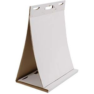 Boardsplus Tafel Flipover Memobord Met 20 Zelfklevende Blanco Vellen, Verplaatsbaar Flipoverpapier Met Kleefrand, 70 gr/m² papier, 500 x 585 mm