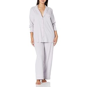 Amazon Essentials Women's Pyjamaset met lange mouwen van katoenmodal en met lange broek (verkrijgbaar in grote maten), Lila, 5XL Grote maten