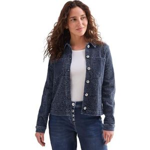 CECIL Dames B212461 jeansjack in bouclélook, mid blue wash, L, blauw, L