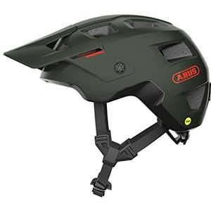 ABUS MTB Helm MoDrop MIPS - robuuste fietshelm met impactbescherming voor mountainbikers - individuele pasvorm - unisex - groen, maat M