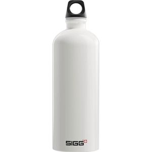 Sigg - Aluminium Waterfles - Reiziger Wit - Met Schroefdop - Lekvrij, Lichtgewicht, BPA vrij - 36 oz, 1,0 L