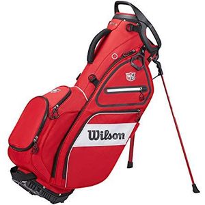 Wilson Personeel Golftas, EXO II Draagtas, Rood/Wit, Geïntegreerde Stand, 5 LB, WGB6600RD