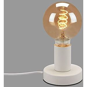 Briloner Lampen - tafellamp, tafellamp, bedlampje, 1x E27, max. 10 Watt, incl. kabelschakelaar, wit, 100x90mm (DxH)