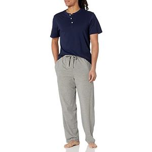 Fruit of the Loom Pyjama-set, 2-delig, van Pijama-jersey, marineblauw/grijs gemêleerd, XXL Plus heren, Marineblauw/grijs gemêleerd., XXL grote maten