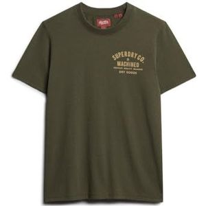 Superdry Workwear Flock Graphic T-shirt M1011906A Khaki Marl, maat 2XL, Heren - Gebreide sweatshirts, XXL