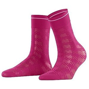FALKE Dames Visual Style Sokken Fijn 25 DEN transparant patroon 1 paar, roze (magenta 8782), 35-38 EU