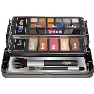 bonvoyage Hello Beautiful, 26-delige Professionele Make-up Set met Spiegel, Bevat Oogschaduw, Bronzer, Blush, Highlighter en Kwasten, Draagbare Make-up Kit met Blendbare Formules