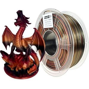 Stronghero3D PLA 3D-printer filament, 1,75 mm, Zijdeachtig goud en zwart, nettogewicht 1 kg, nauwkeurigheid +/- 0,05 mm, voor Ender3, Cr10, Sovol