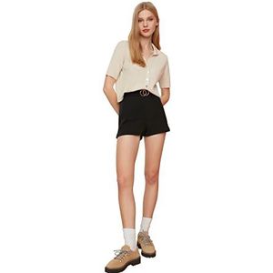 Trendyol Black Arched Mini Shorts & Bermuda Casual Shorts, 32
