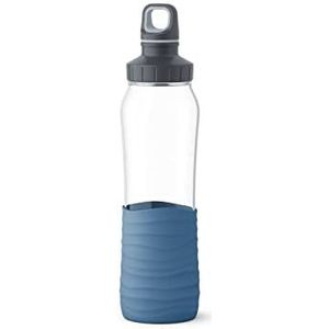 Emsa Drink2GO Glas Trinkflasche 0,7L bu | aqua-blau