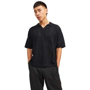 Jack & Jones Jortaormin Knit SS Polo LN, zwart, L
