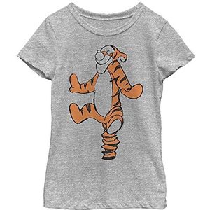 Disney Winnie The Pooh Basic Schets Tigger Girl's Crew Tee, Athletic Heather, XS, Athletic Heather, XS