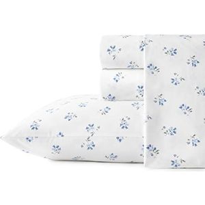 Stone Cottage - Twin Lakens, Katoenen Percale Beddengoed, Crisp & Cool Home Decor (Blauwe Sketchy Ditsy, Twin)