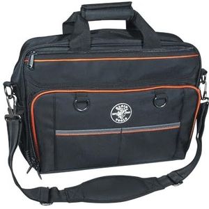 Klein Tools 55455M Gereedschapstas, Tradesman Pro Tech-tas met laptopvak, zwart en oranje