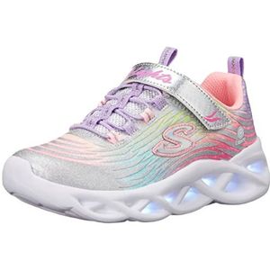 Skechers 302321l Lvmt Sneaker voor meisjes, Zilver Multi Mesh, 35 EU