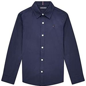 Tommy Hilfiger Solid Stretch Poplin Shirt L/S overhemd jongens, Twilight Navy, 6 Jaren