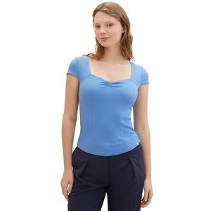 TOM TAILOR Denim T-shirt voor dames, 18712 - Sicilian Blauw, L