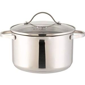 Axentia Stainless Steel Pado-Pasta Pan with Strainer Lid 3 Liter Pot, 24.8 x 21.8 x 17 cm, Silver