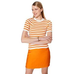 Trendyol Dames Slim fit Basic Crew Neck Knitwear Trui, Oranje, L, Oranje, L