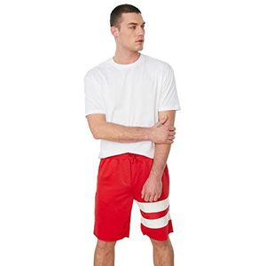 Trendyol Heren wit mannelijk basic 100% katoen relaxed fit fietskraag T-shirt korte mouwen wit, klein